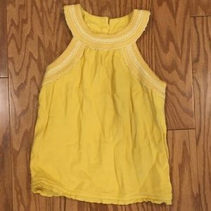 Yellow no shoulder shirt